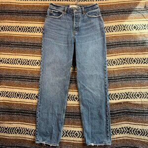 Abercrombie & Fitch The Dad High Rise Jeans 28 Medium Wash 99% Cotton Straight
